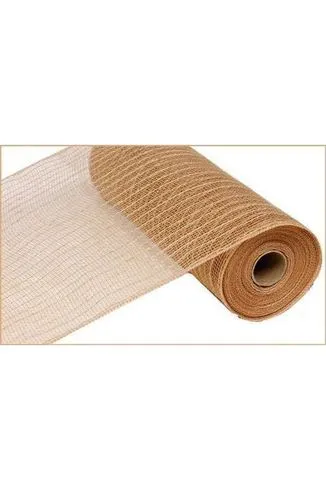 10" Burlap Poly Jute Mesh Ribbon Natural (10 Yards)