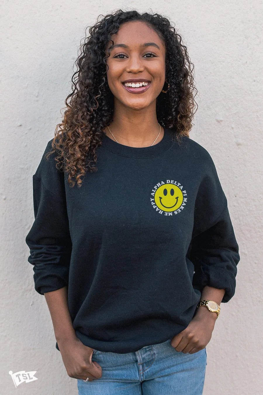 Alpha Delta Pi Happy Crewneck