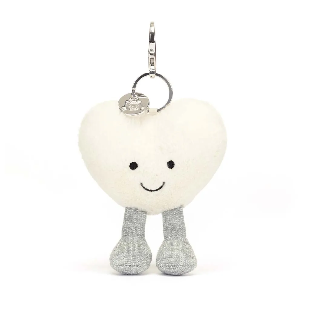Amuseables Cream Heart Bag Charm