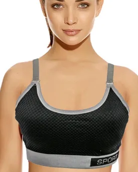 Black Wirefree Sports & Jim,Yoga Bra For Ladies -Girls Sports Bra - By Lubunie