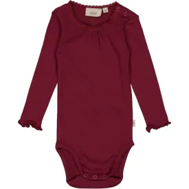 Body Rib Lace LS - red plum