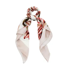 British Tulip Garden Silk Scarf Dusty Pink