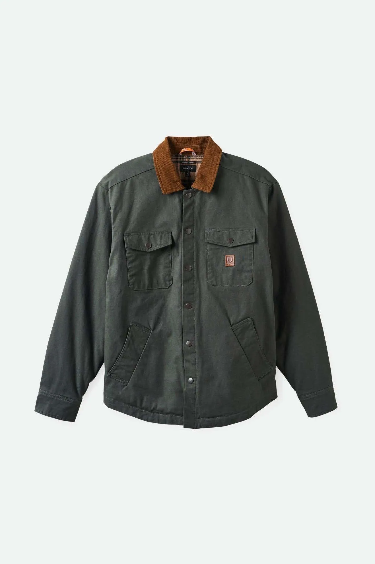 Durham Builders Waxed Canvas Long Sleeve Flannel Lined Jacket - Washed Black