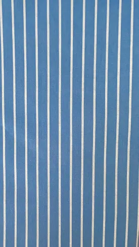 COTTON POPLIN YARN DYED "NEW" STRIPE STRETCHED WOVEN - SHIRTING FABRIC<br><h6>7-BLUE/WHITE<br>061-CPOXS [NEW]</h6>