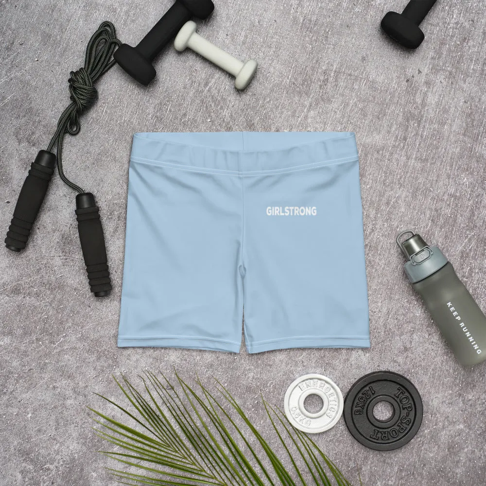 ELEVATED ESSENTIALS, SLIM AND SCULPT SHORTS LIGHT BLUE