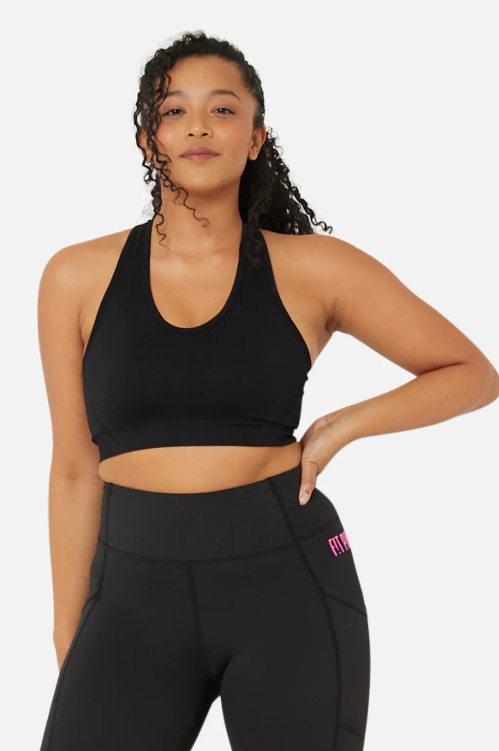 FitPink Seamless Sports Bra in Black