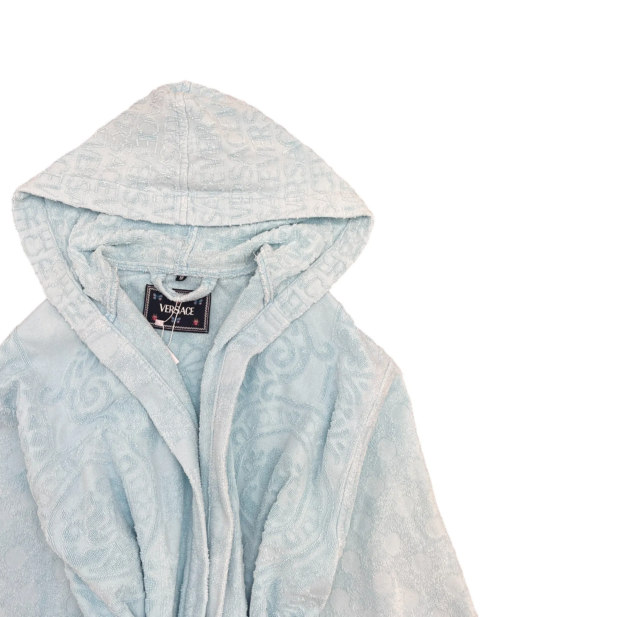Women's Barocco Terry Cloth Bath Robe Blue Size M