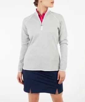 Women's Pima Cotton Solid Quarter-Zip Pullover